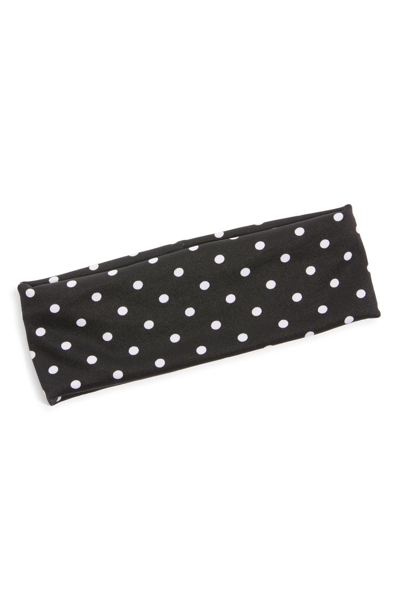 Chelsea28 Polka Dot Jersey Headwrap, Main, color, Black- White