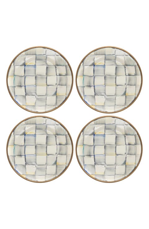 Sterling Check® Set of 4 Appetizer Plates