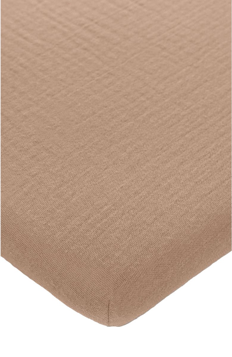 Comfy Cubs Muslin Fitted Bassinet Crib Sheet, Main, color, Cedar