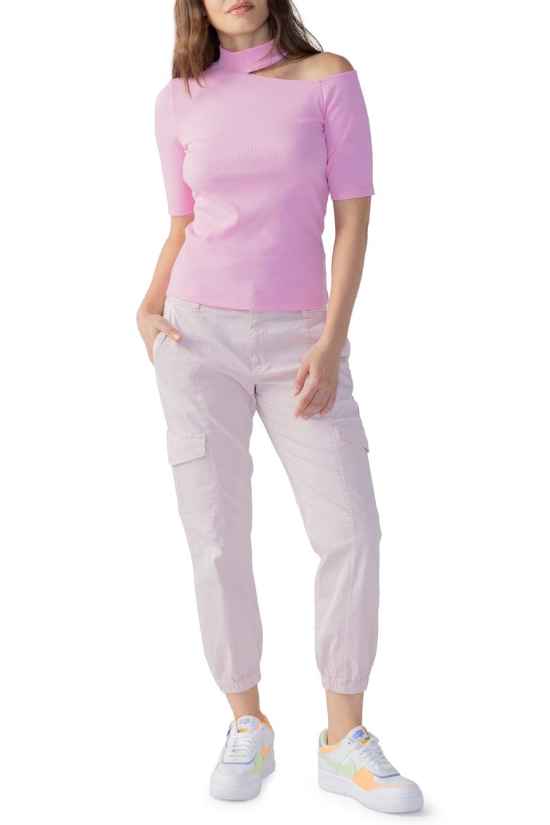 Half My Heart Cutout Turtleneck Knit Top, Alternate, color, PINK NO3