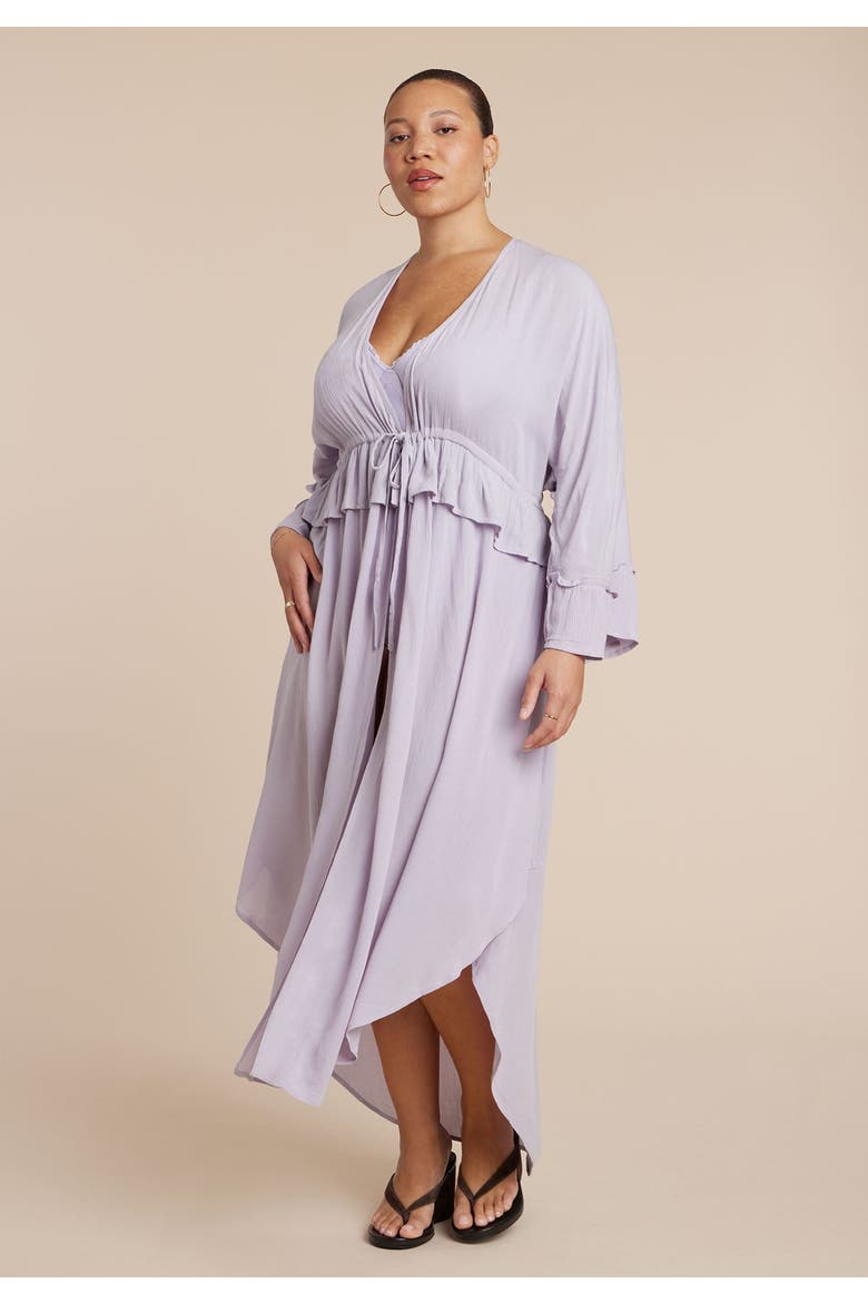 Tie Front Kaftan, Alternate, color, THISTLE