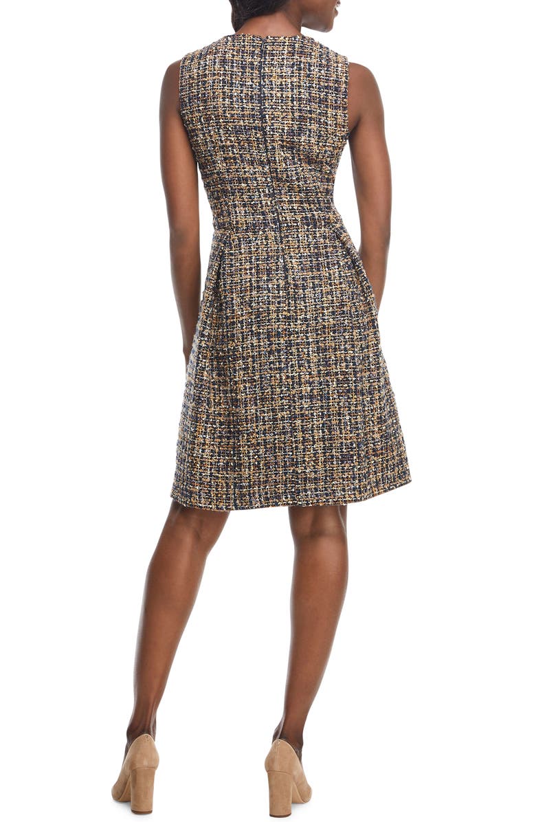 Gal Meets Glam Collection Tinsley Metallic Tweed Fit & Flare Dress, Alternate, color, 