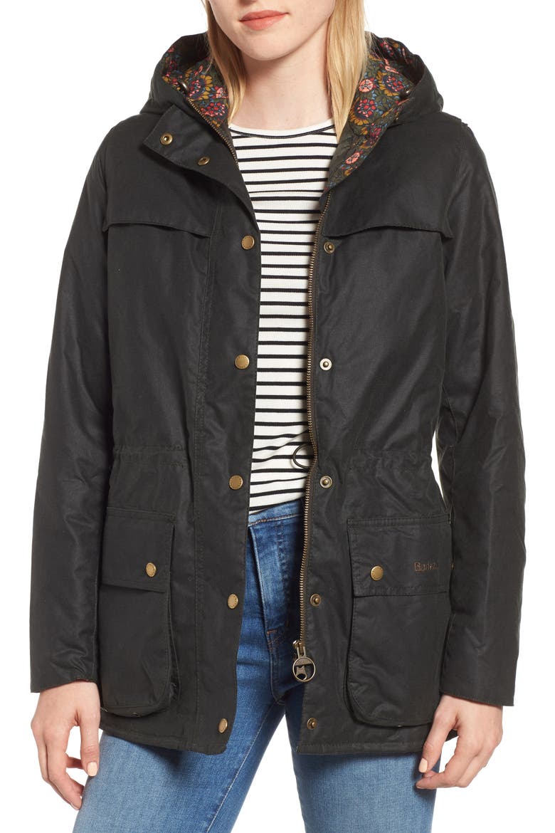 x Liberty Blaise Hooded Waxed Jacket (Nordstrom Exclusive), Main, color, SAGE/ PERSIPHONE