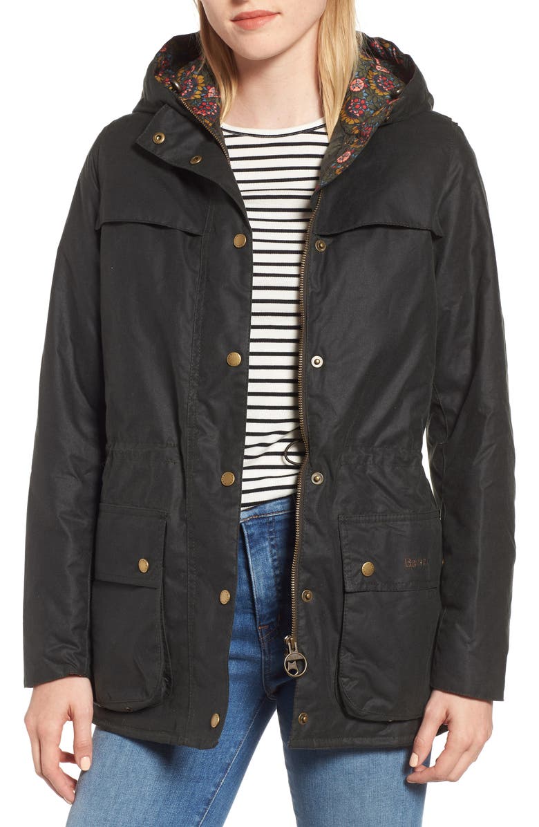 Barbour x Liberty Blaise Hooded Waxed Jacket, Main, color,