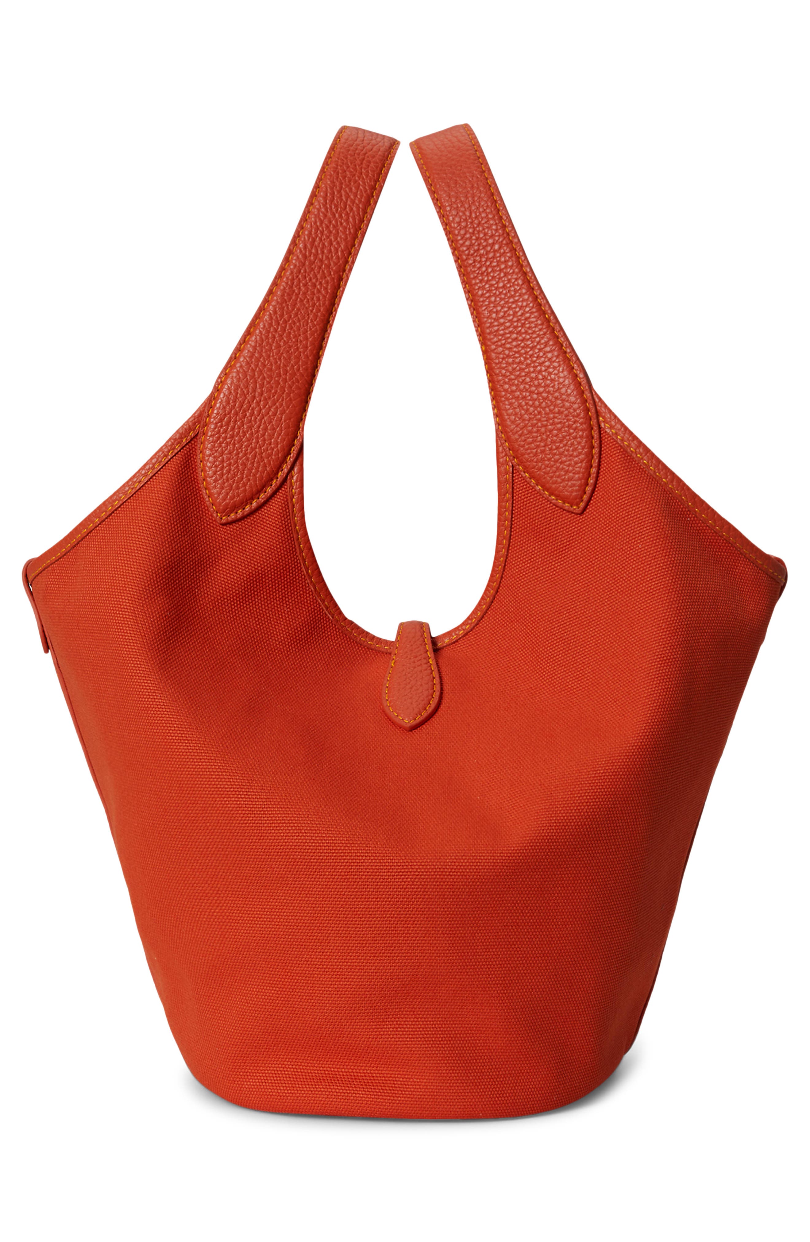 Medium Polo Play Crest Canvas Tote, Alternate, color, COLLEGE ORANGE