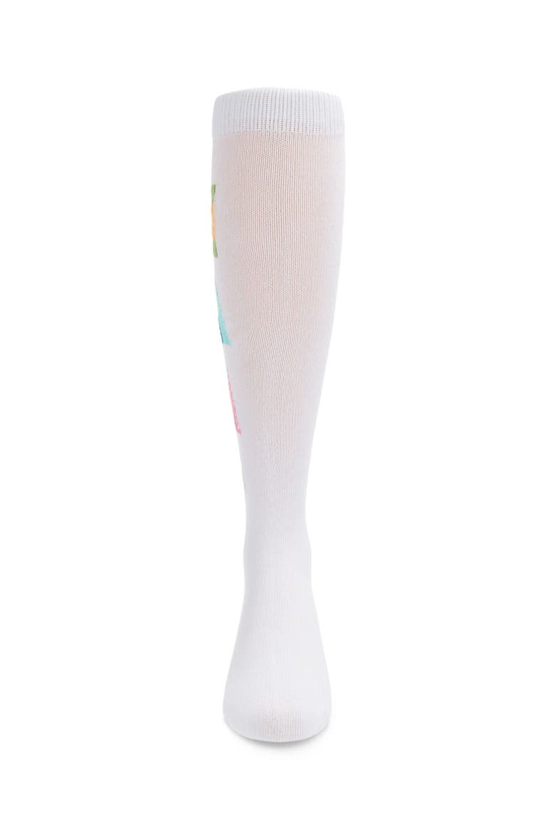 Camp Rules Knee High Sock, Alternate, color, White
