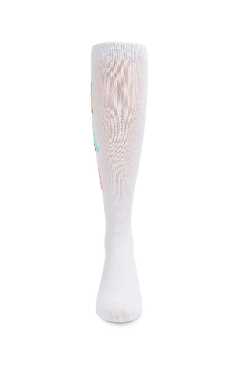 MeMoi Camp Rules Knee High Sock, Alternate, color, White