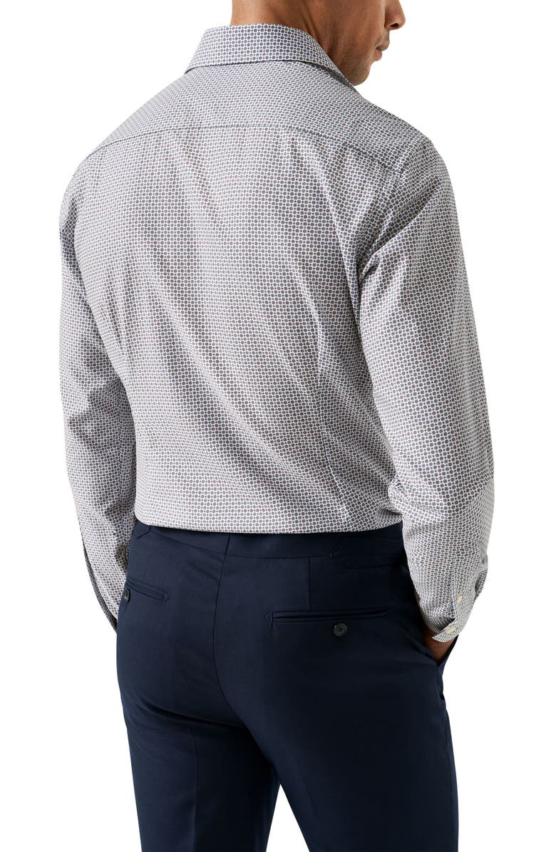 Eton Slim Fit Micro Floral Print Shirt, Alternate, color, Medium Purple