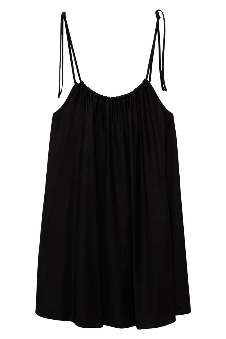 Tie Strap Shift Minidress, Alternate, color, BLACK