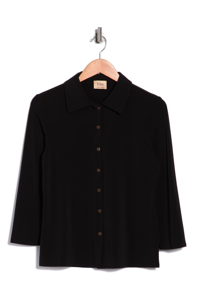 Button-Up Shirt, Alternate, color, BLACK