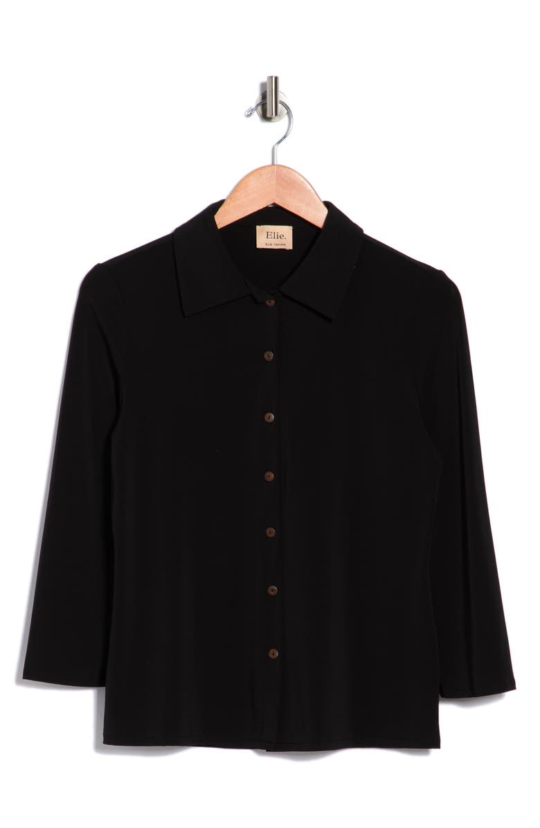 T Tahari Button-Up Shirt, Alternate, color, Black