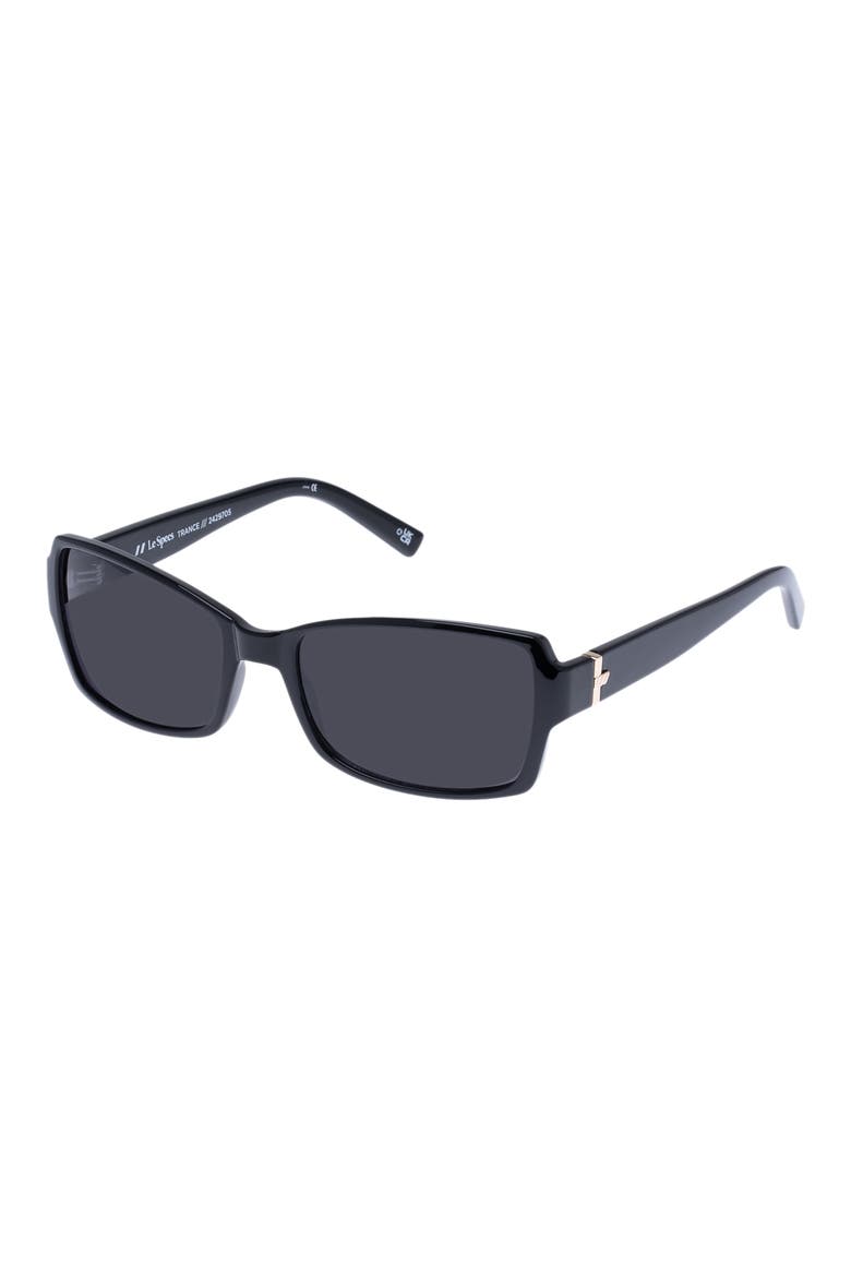 Trance 56mm Rectangular Sunglasses, Alternate, color, BLACK