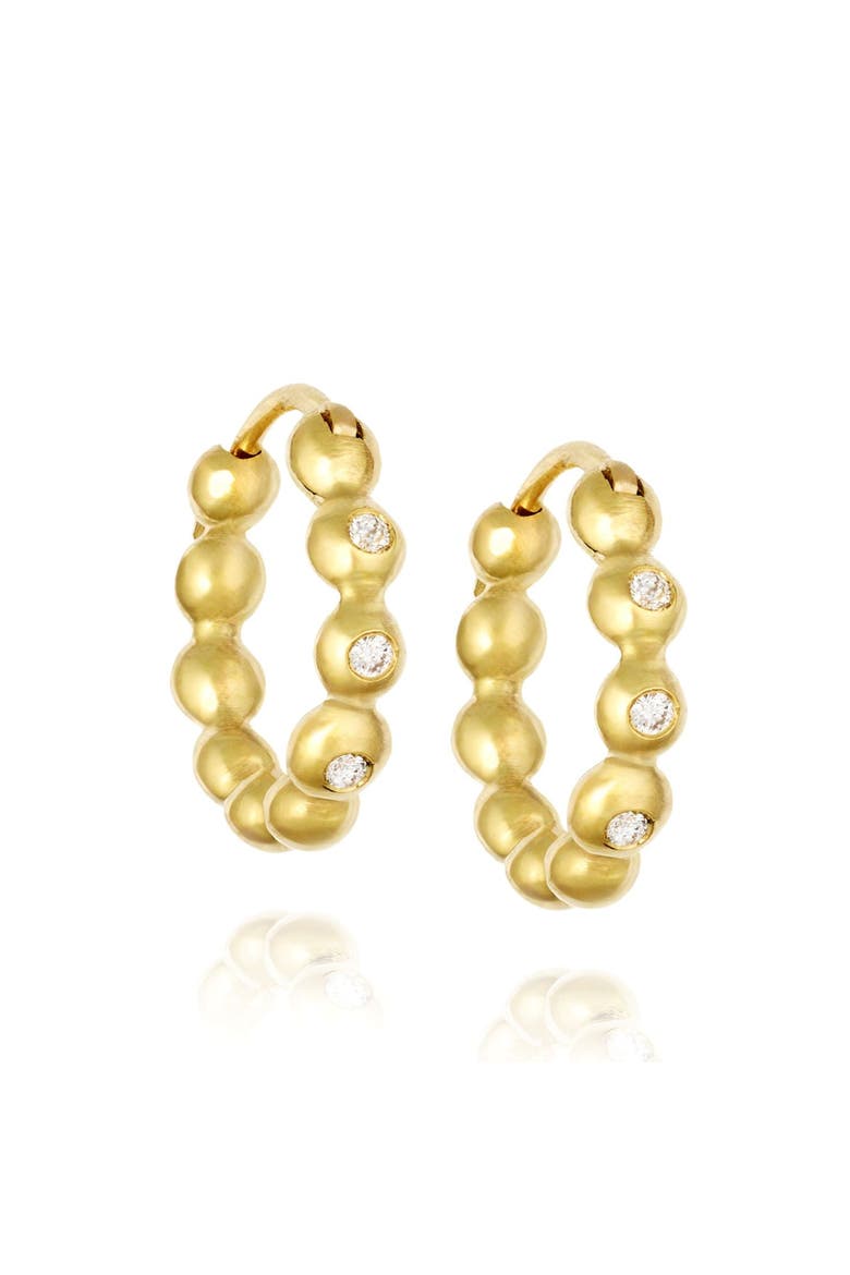 Demetra Diamond Hoop Earrings, Alternate, color, Yellow Gold