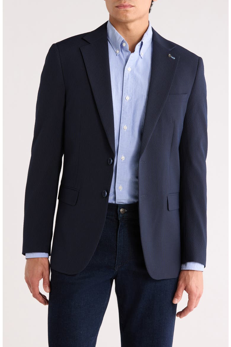 Seersucker Sport Coat, Main, color, NAVY/BLACK