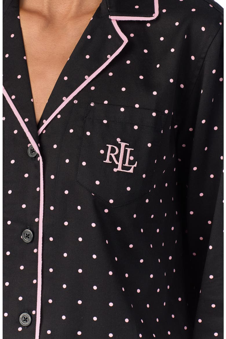 Long Sleeve Pajamas, Alternate, color, BLACK DOT
