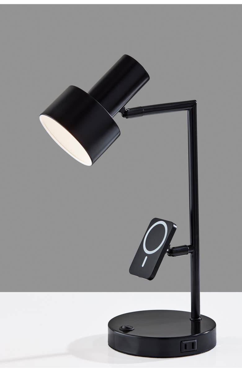 ADESSO LIGHTING Rowe Supercharger LED Desk Lamp, Alternate, color, Black