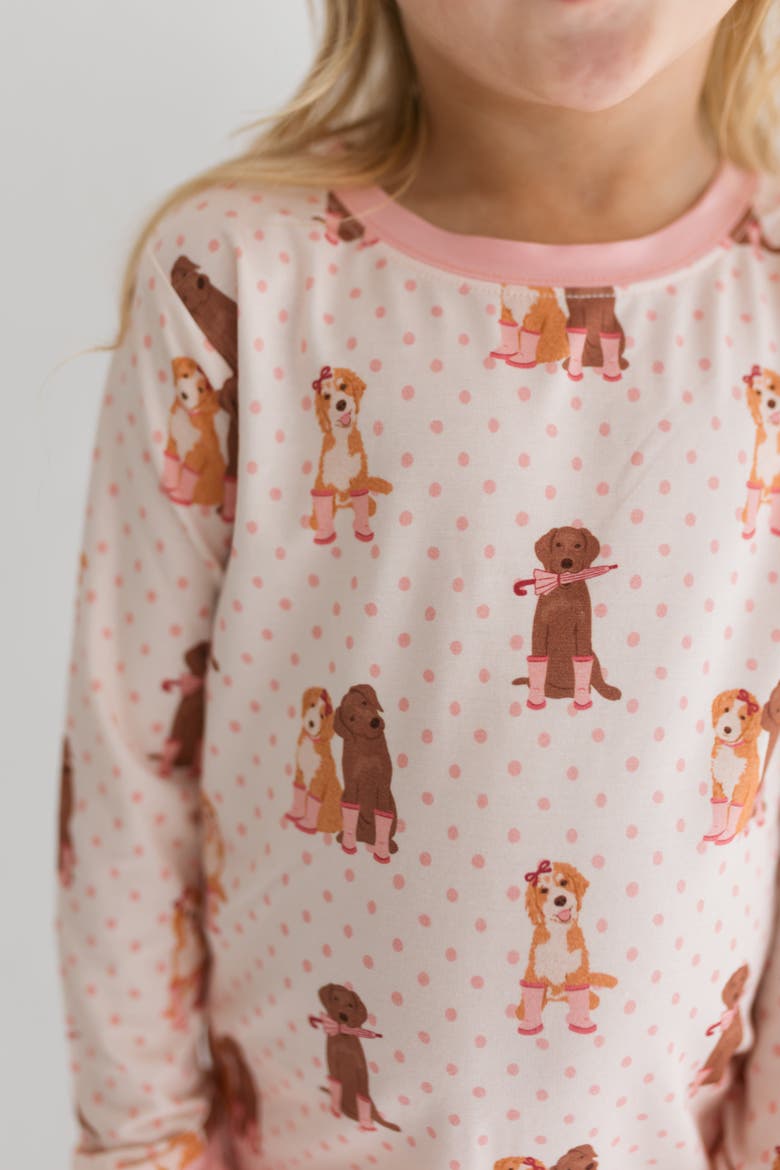 Pup Friends Two Piece Sleepwear Set, Alternate, color, Pink