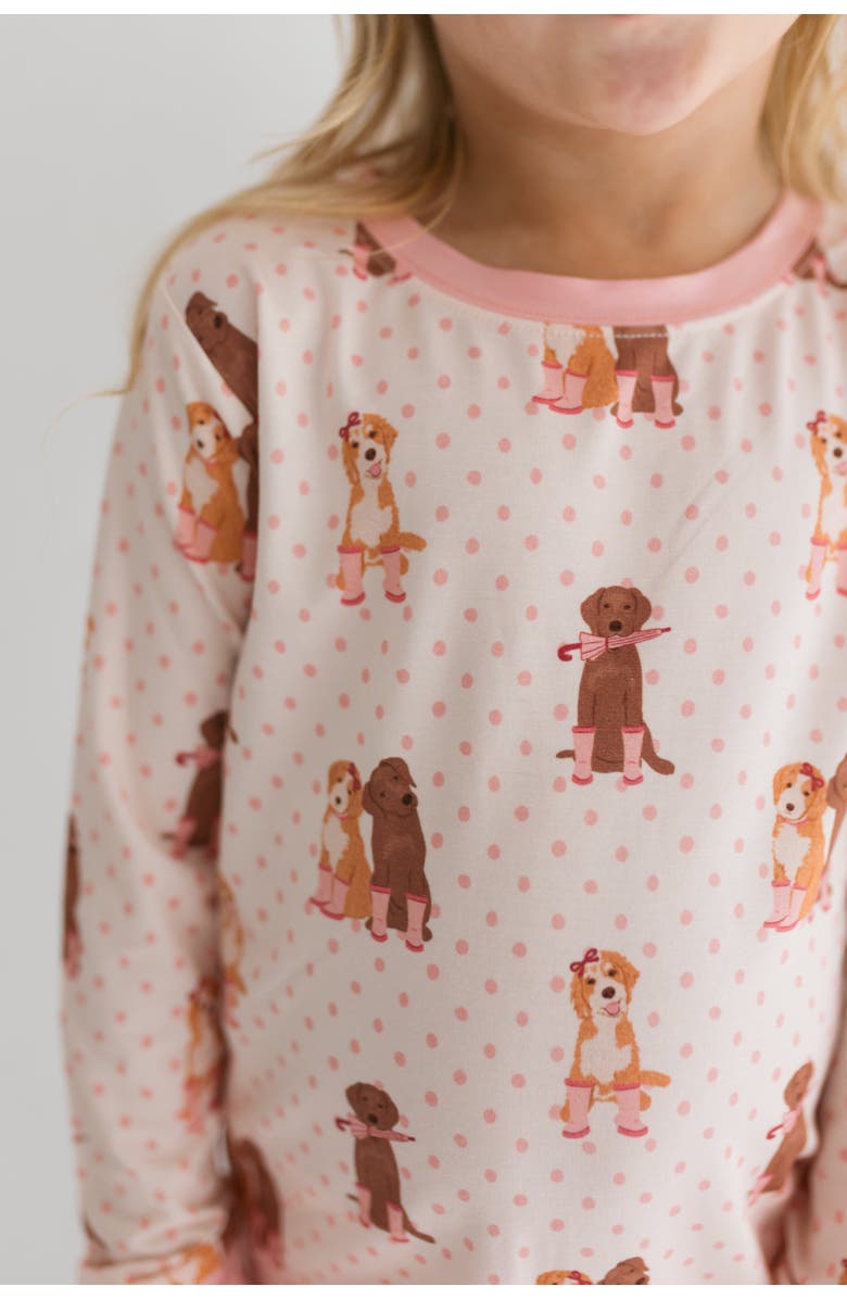 In My Jammers Pup Friends Two Piece Sleepwear Set, Alternate, color, Pink