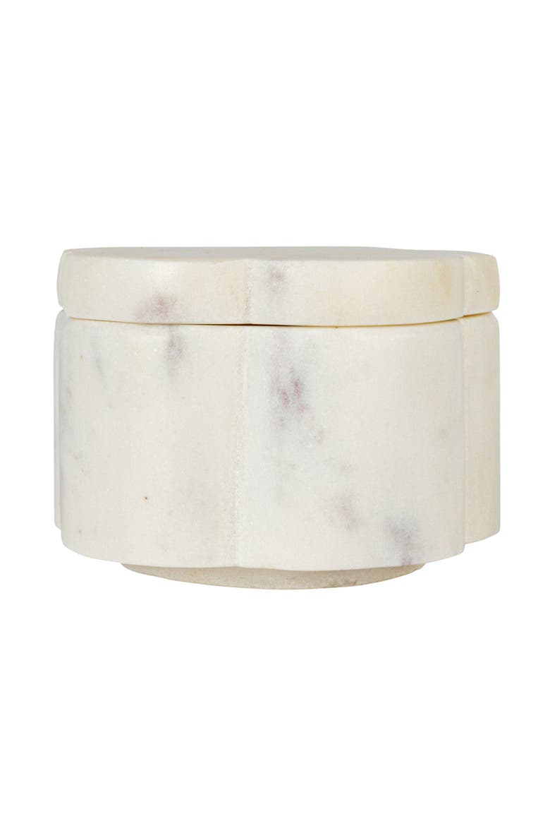 Elegant Marble Pinch Pot with Lid, Alternate, color, White