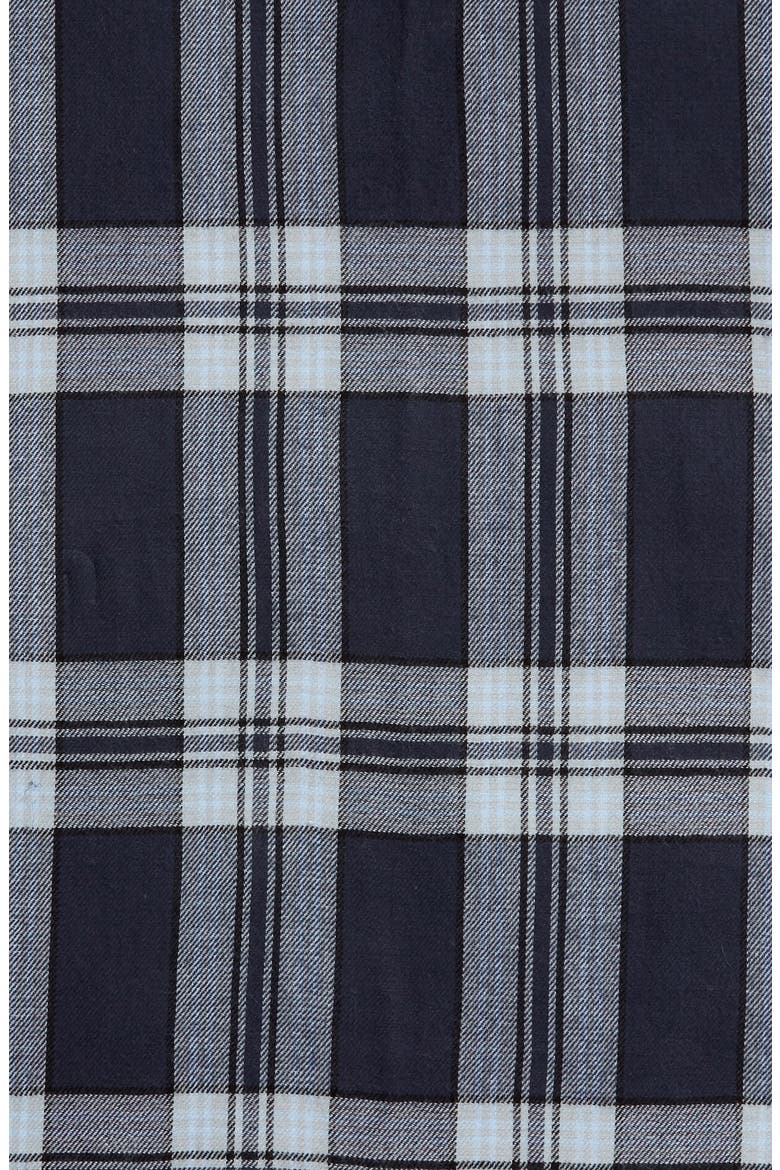 Plaid Fringe Blanket Scarf, Alternate, color, NAVY COMBO
