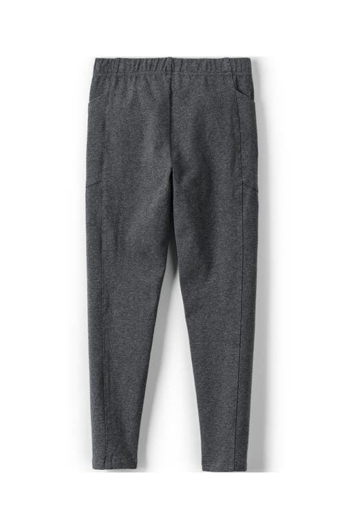 Lands' End Girls Tough Cotton Ankle Legging With Pockets In Charcoal Heather