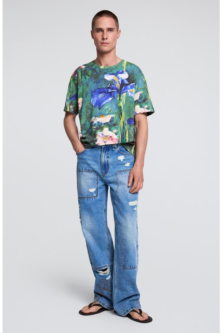 Flower Graphic T-shirt, Alternate, color, NAVY BLUE