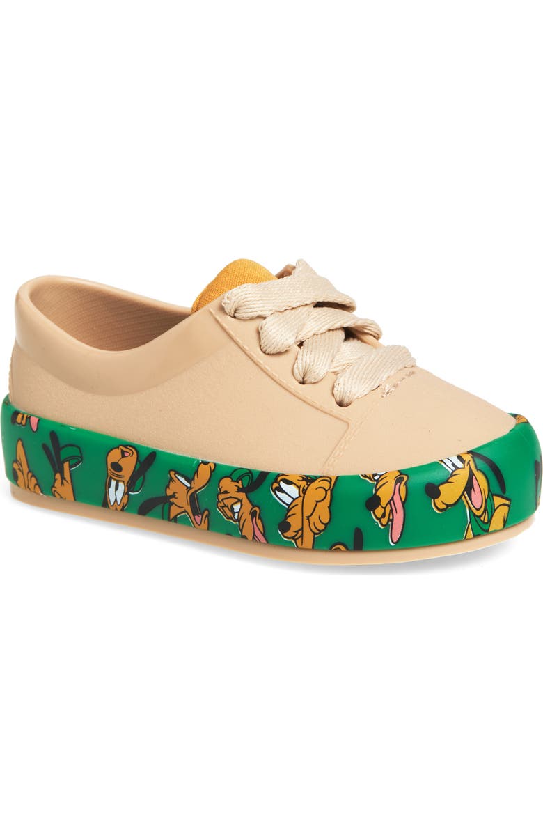 Mini Melissa Kids' The Street Mickey & Friends Sneakers, Main, color, Beige/ Green