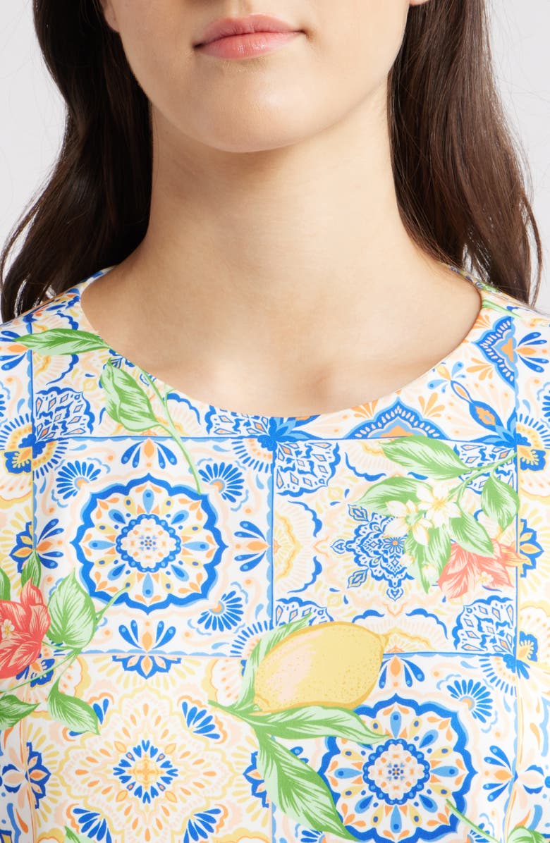 Anne Klein Floral Print Sleeveless Shift Dress, Alternate, color,