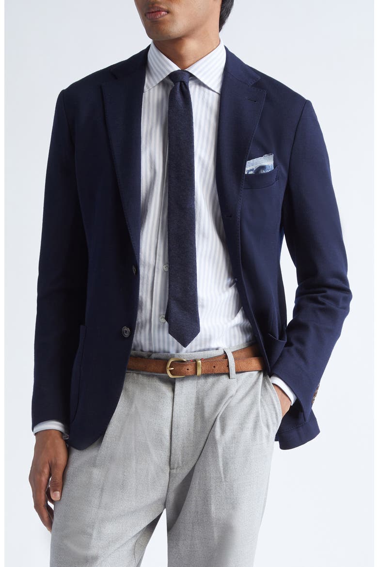 Single Breasted Soft Wool Jacket, Main, color, 11 NAVY