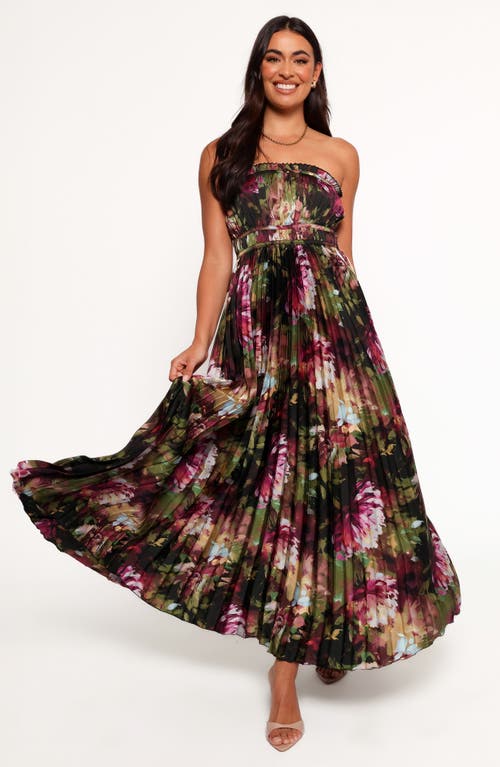 Petal And Pup Petal & Pup Angelique Floral Print Strapless Maxi Dress In Black
