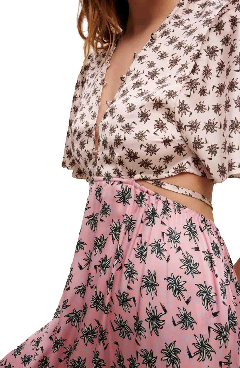 maje Ralmier Cutout Dress, Alternate, color, Mix Palm Pink