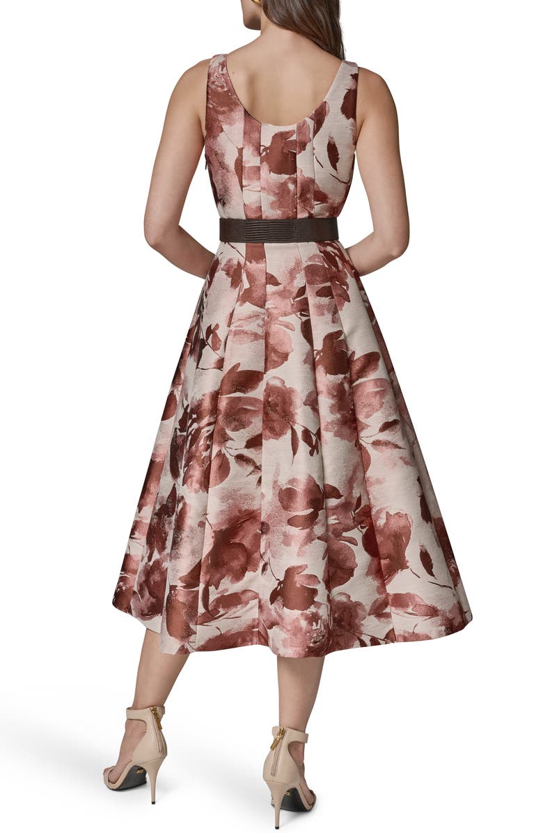 Donna Karan New York Pleat Fit & Flare Midi Dress, Alternate, color,