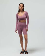 Reformer The V-Neck Long Sleeve Crop Top