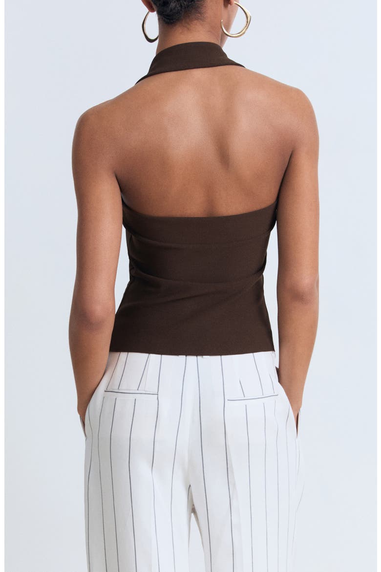 Textured Halter Top, Alternate, color, BROWN