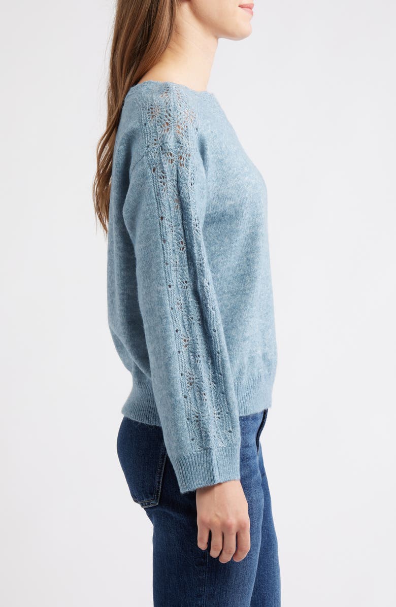 Wit & Wisdom Boat Neck Sweater, Alternate, color, Heather Nile Blue