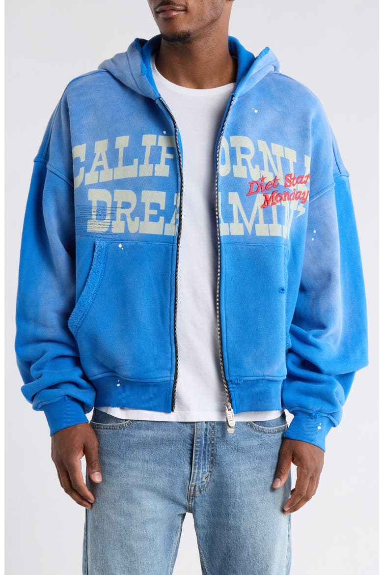 California Dreamin' Zip Hoodie, Main, color, BLUE