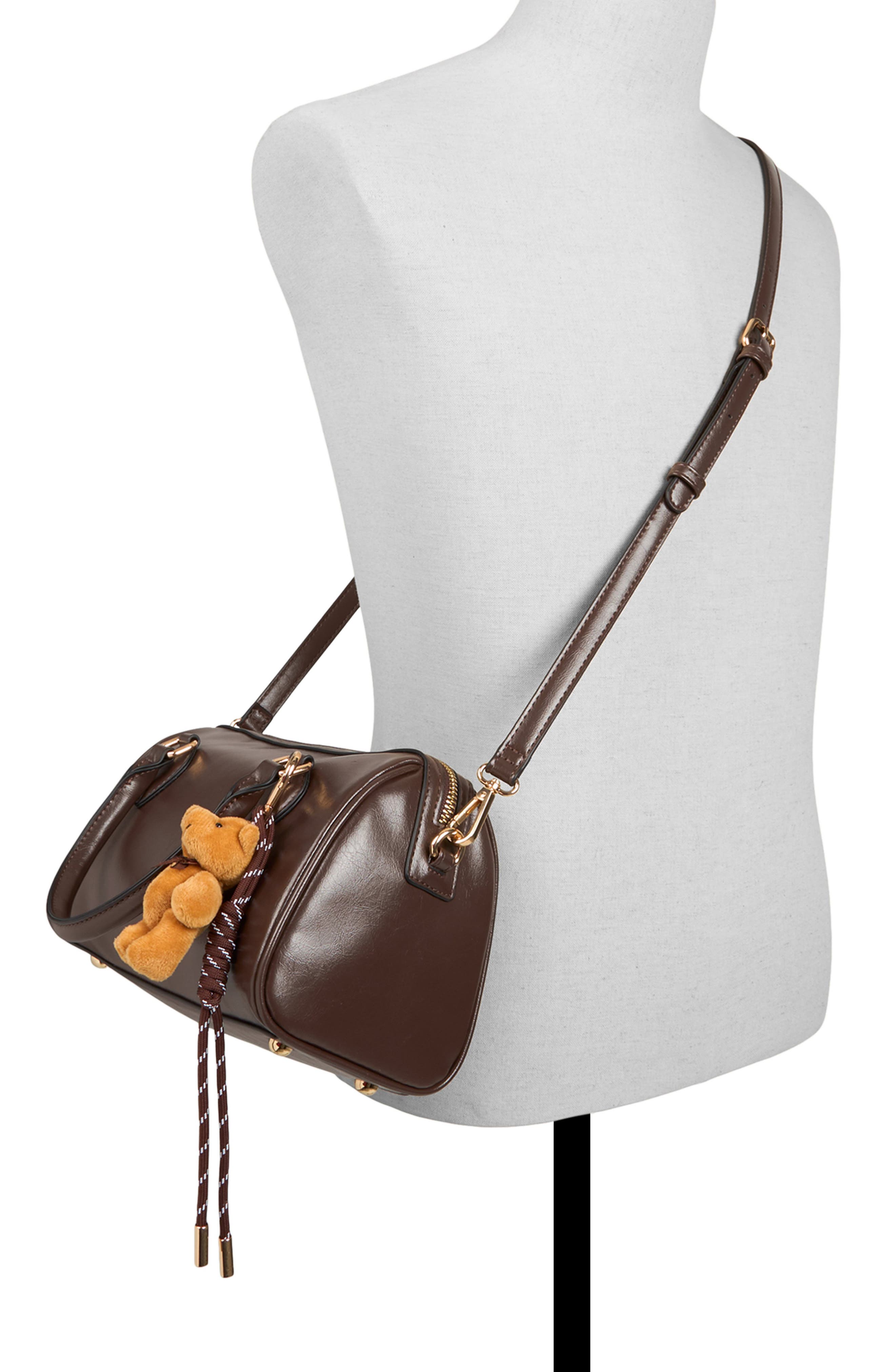 ALDO Knowsley Faux Leather Top Handle Bag, Alternate, color, Brown Primary - Multi
