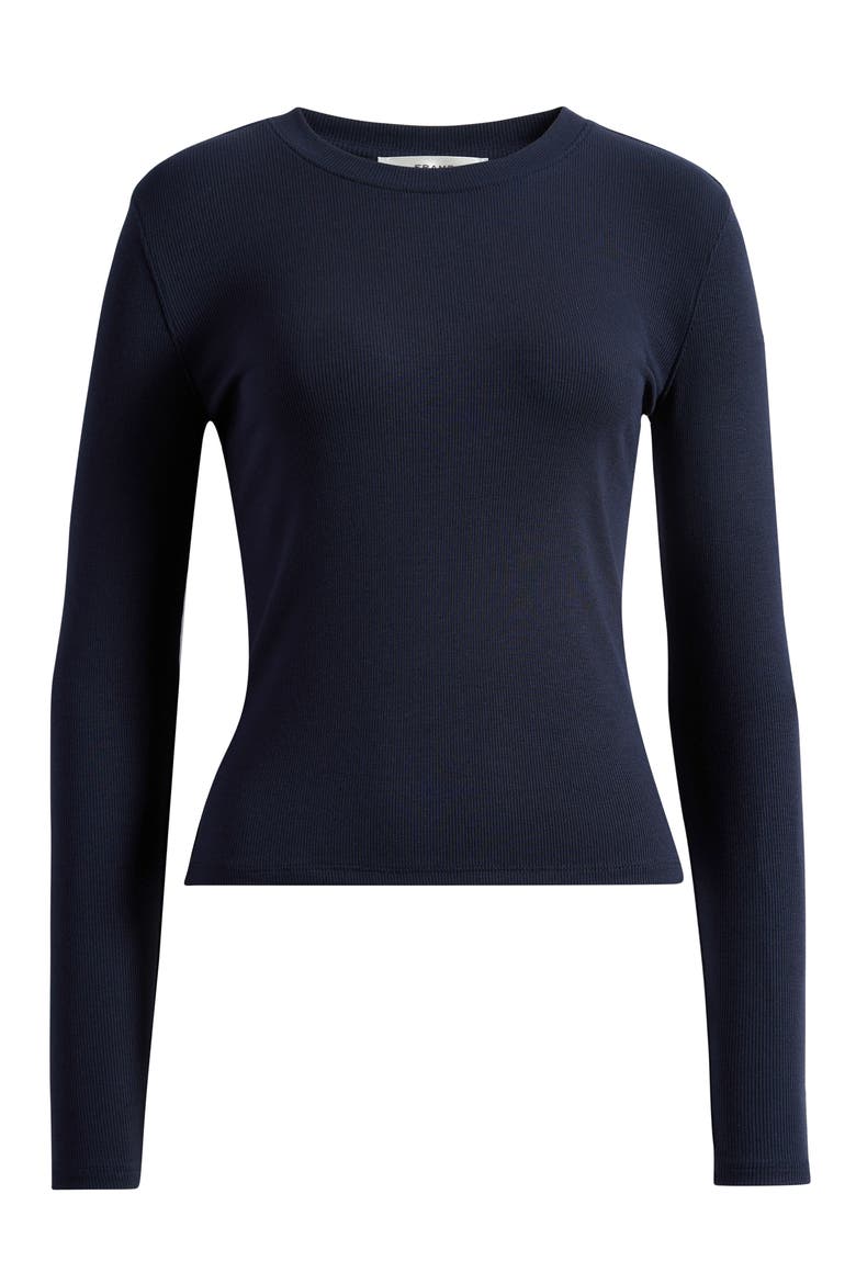 The Long Sleeve Rib Crewneck T-Shirt, Alternate, color, NAVY