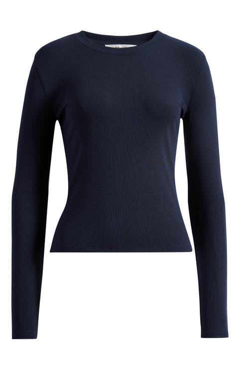 The Long Sleeve Rib Crewneck T-Shirt