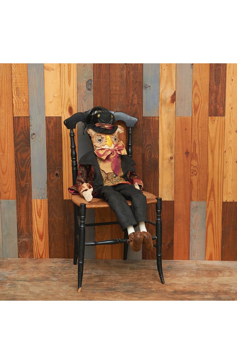 Gallerie II Mortimer Owl Joe Spencer Gathered Traditions Halloween Art Doll Figure, Alternate, color, Orange