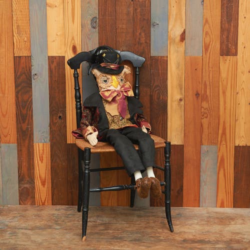 Gallerie Ii Mortimer Owl Joe Spencer Gathered Traditions Halloween Art Doll Figure In Multi