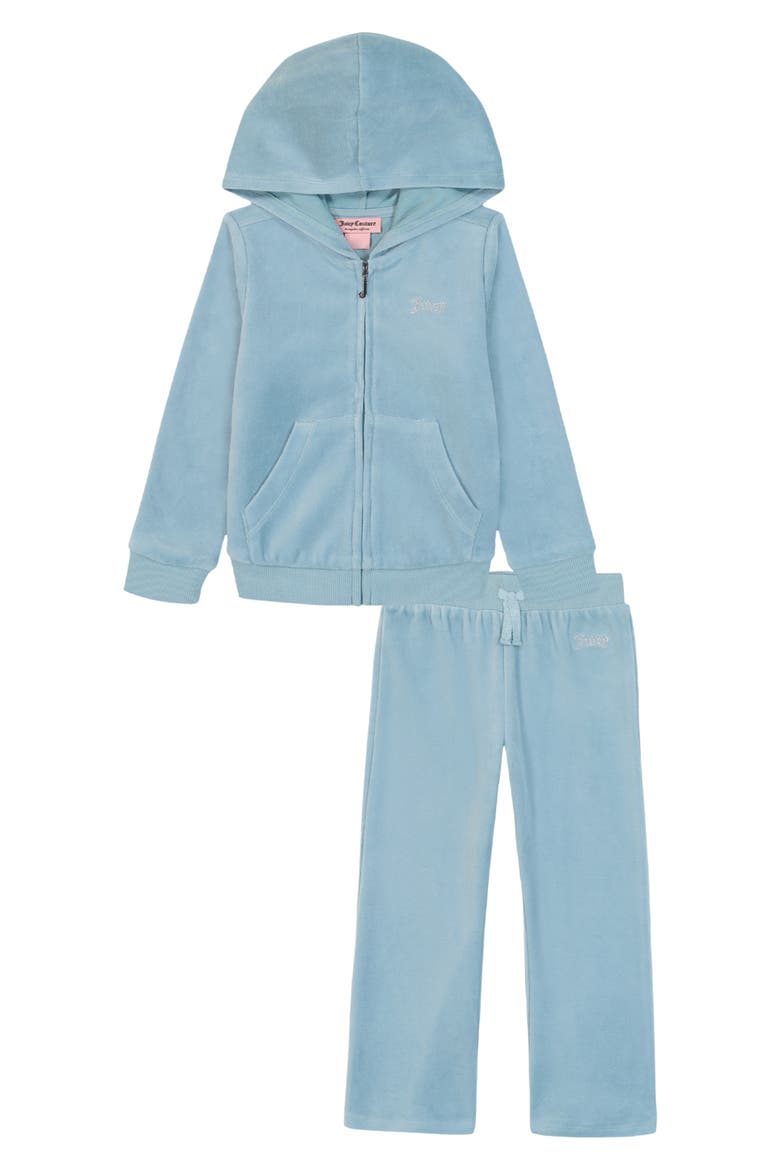 Kids' Velour Pants Set, Main, color, MISTY SKY/ AQUA GRAY