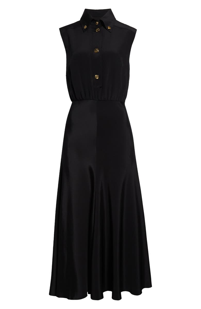 Brandon Maxwell Amara Silk Button-Down Shirtdress, Alternate, color,