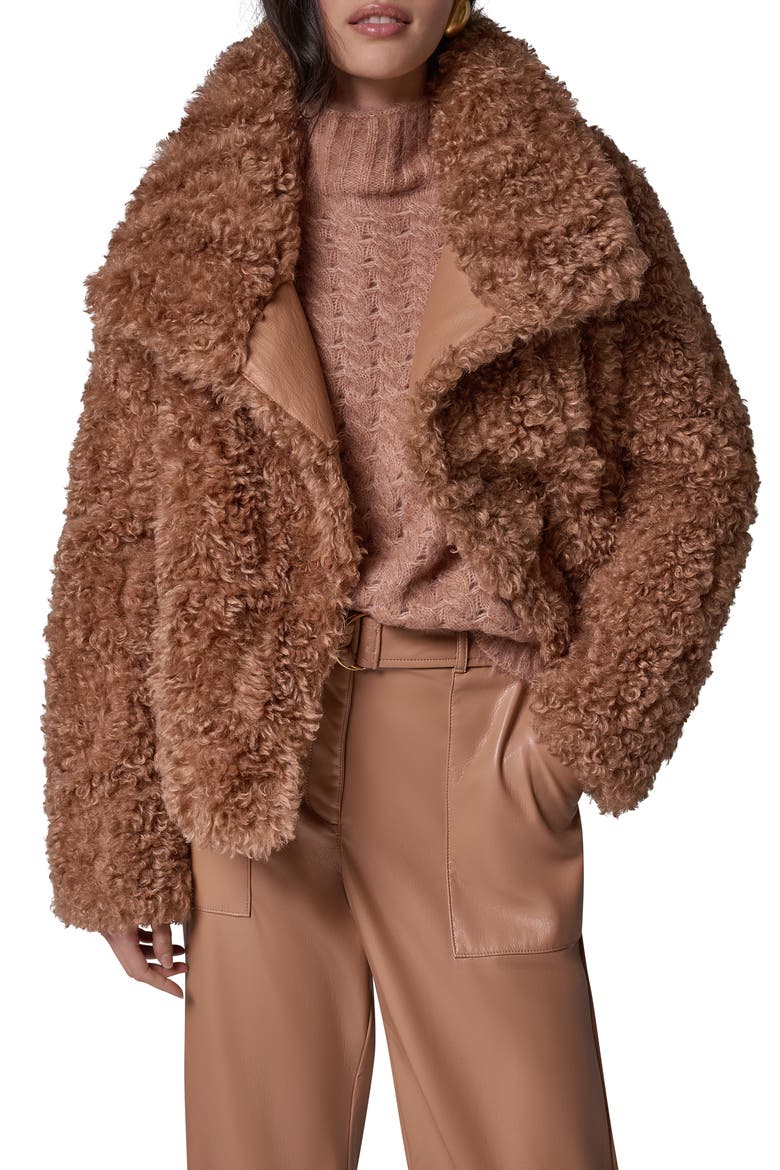 Faux Fur Teddy Jacket, Alternate, color, CAMEL