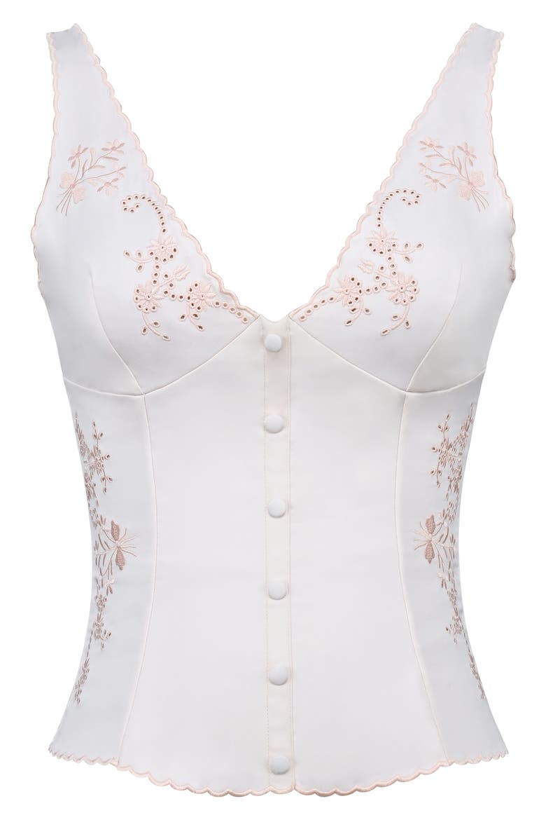 Sophine Embroidered V-Neck Top, Alternate, color, PINK