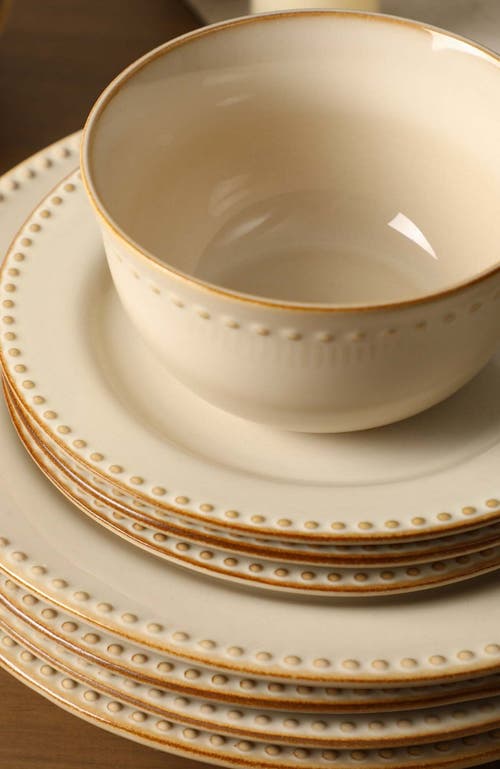 Stone Lain Comet 12-piece Dinnerware Set Stoneware In White