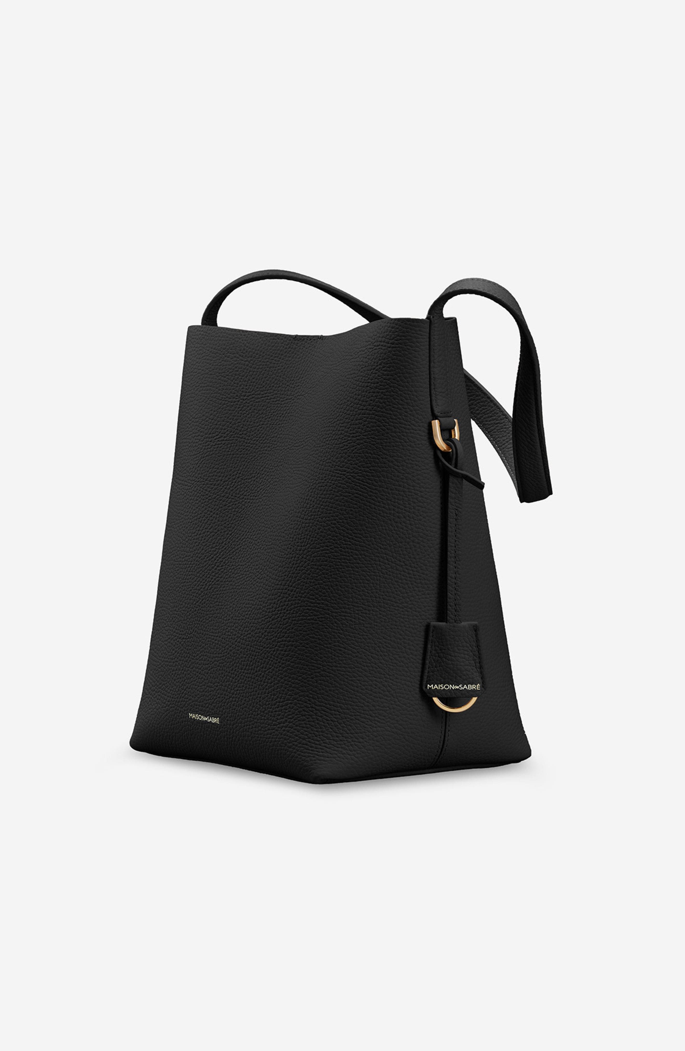 MAISON de SABRÉ Leather Bucket Soft Tote, Alternate, color, Rouge Noir