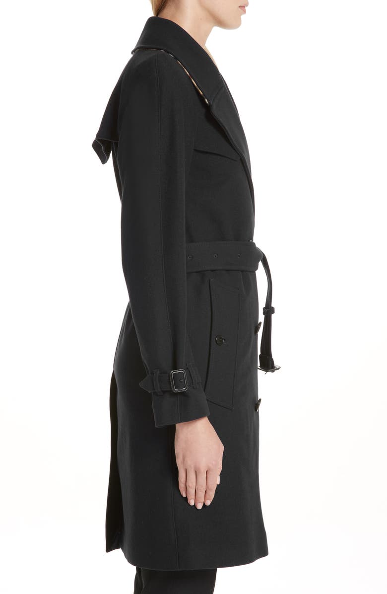 Burberry Cranston Wool Blend Trench Coat, Alternate, color,