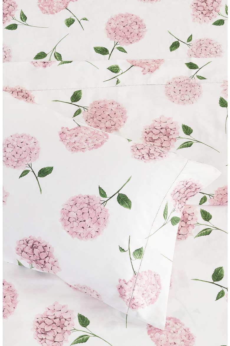 Floral 400 Thread Count Cotton Sheet Set, Alternate, color, WHITE/ PINK