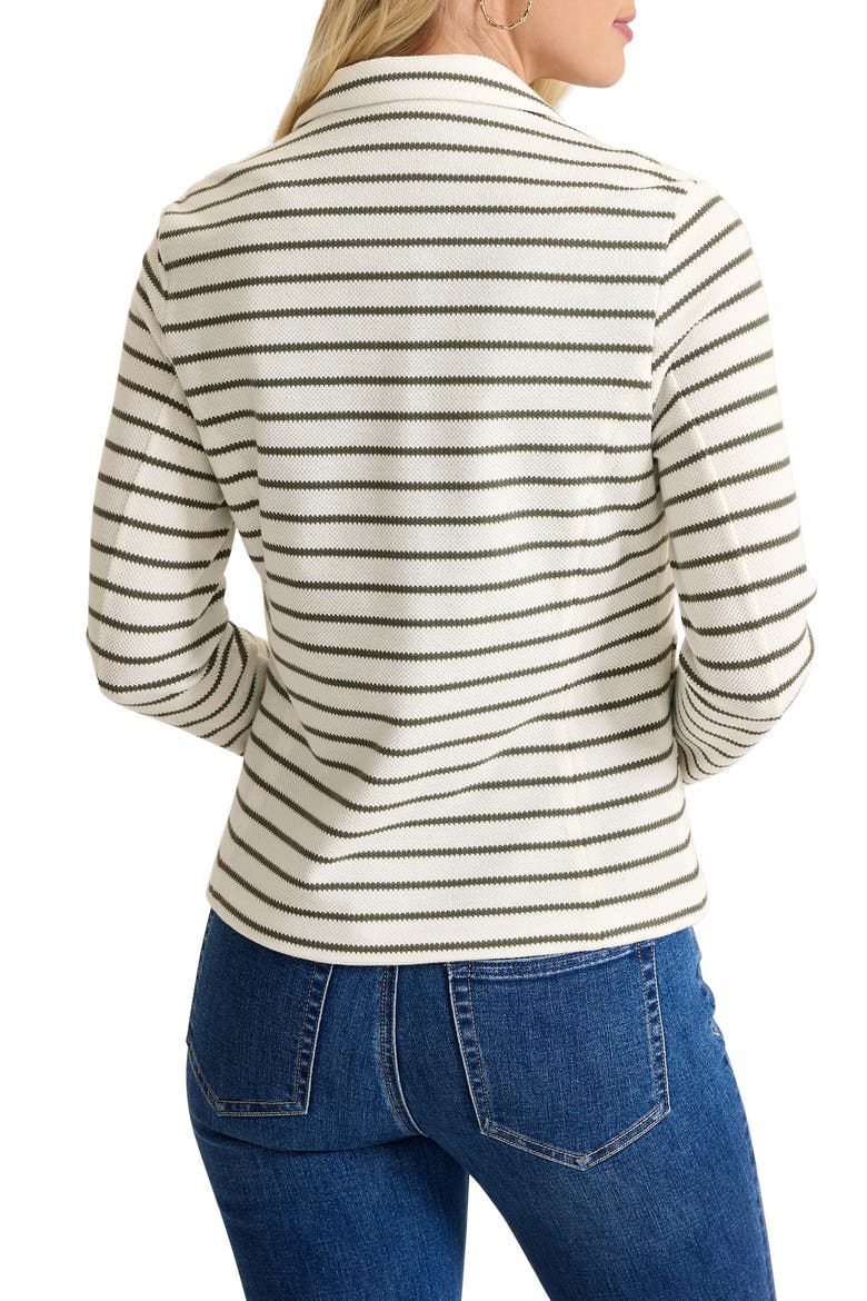 Stripe Pique Knit Blazer Jacket, Alternate, color, VANILLA ICE